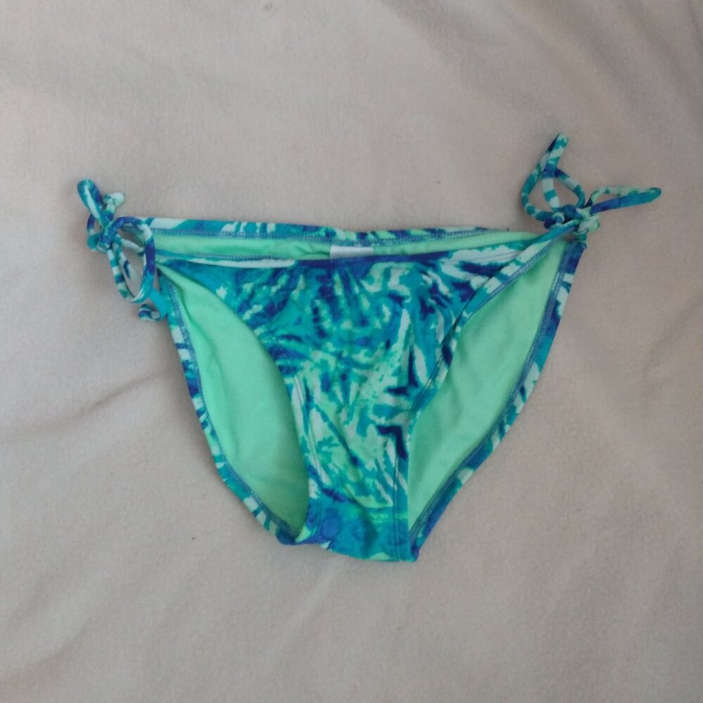 Xhilaration Size L Green and Blue String Bikini Bottom